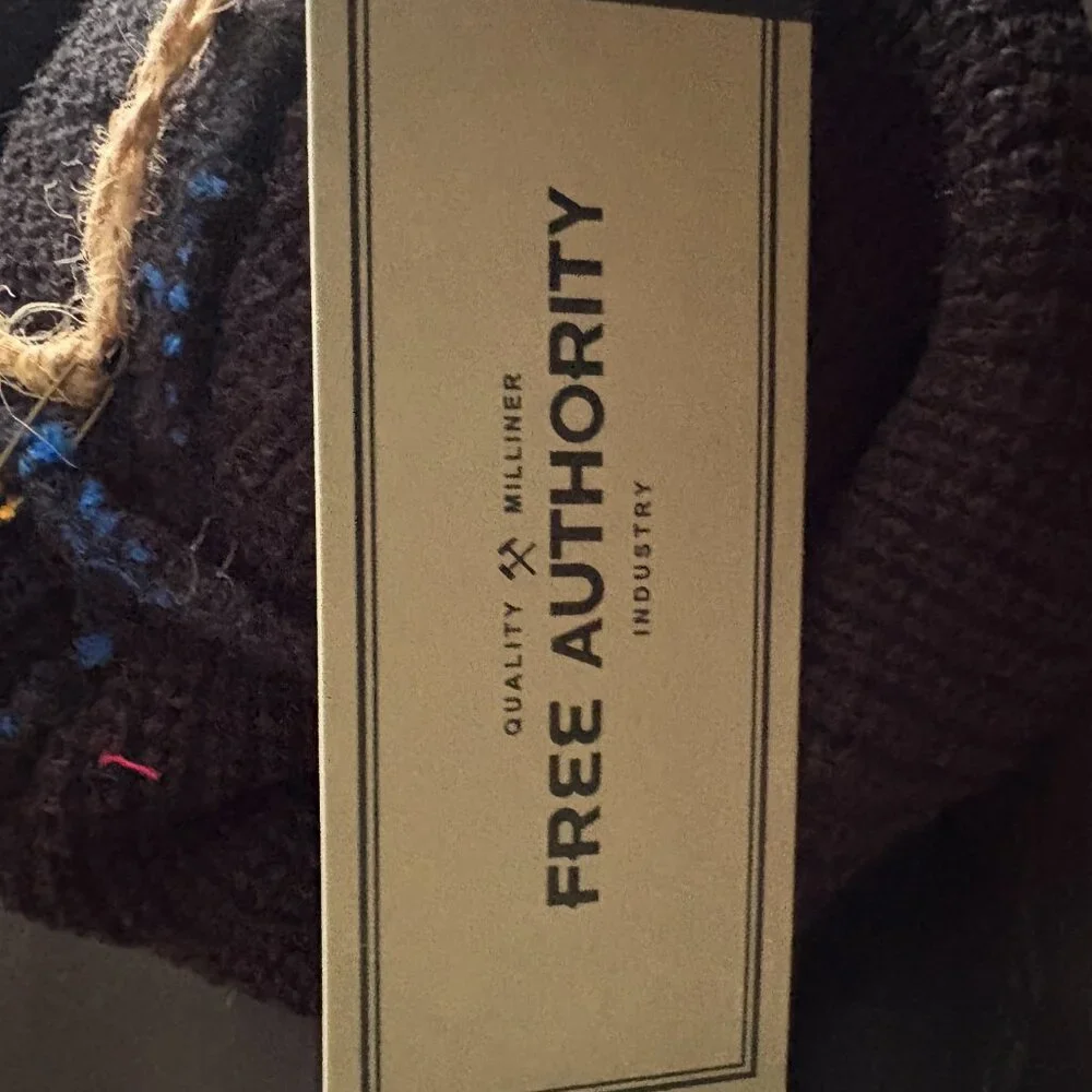 NEW Mens Free Authority Stocking Cap Winter Face Mask Blue Red